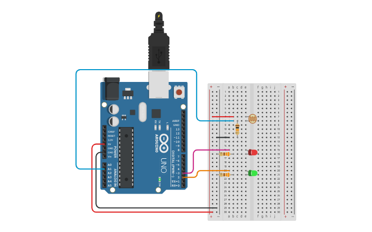 Circuit design Week10_C1_M4-Photoresistor - Tinkercad
