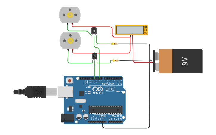 Circuit design Simple Mechatronic System - Tinkercad