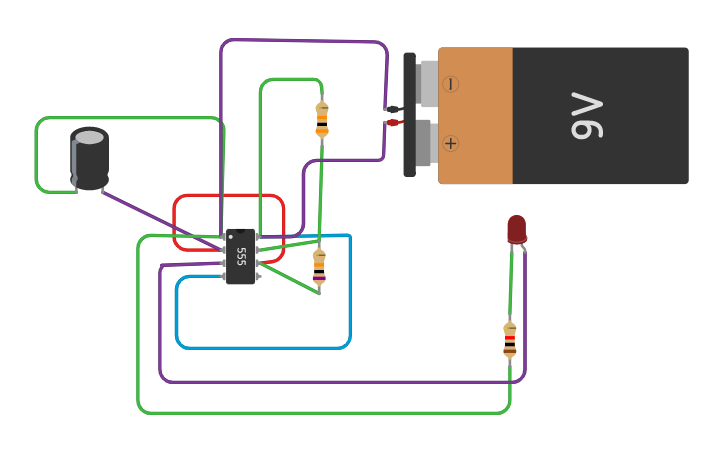 Circuit design 555 IC TIMER - Tinkercad