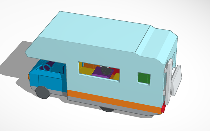 Cad Rv 3D design RV Motorhome based on Ford Euramobil 1993 - Tinkercad