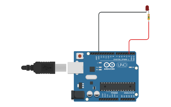 Circuit design 1 led - Tinkercad
