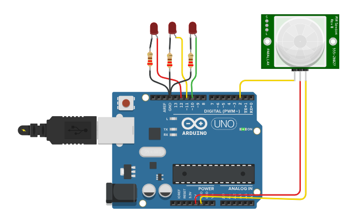 Circuit design sensor basis digital input - Tinkercad