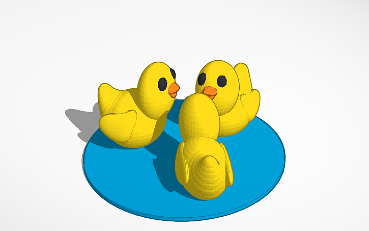 3D design Ducks in a pond swimming - Tinkercad