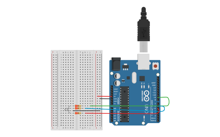 Circuit design LED RGB - Tinkercad
