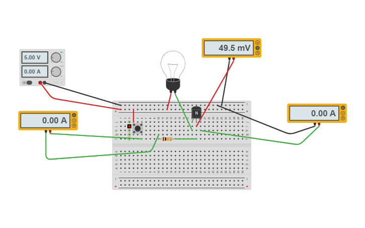 Circuit design Simple Transistor switch - Tinkercad