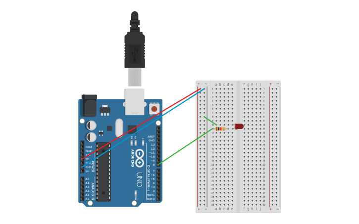 Circuit design Blinking Led - Tinkercad
