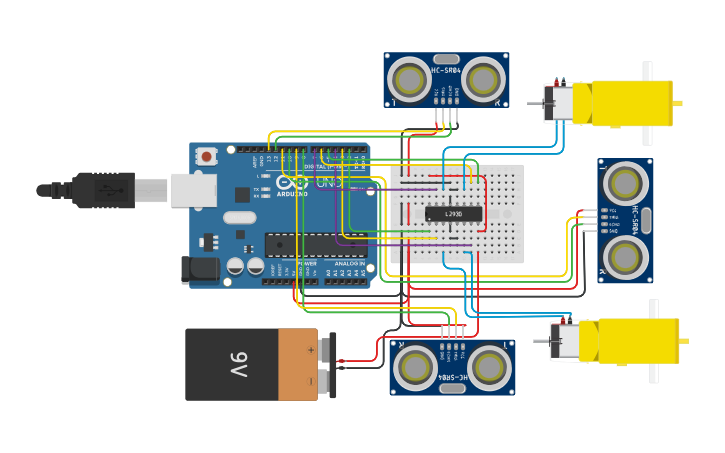 Circuit design Carro Labirinto - Tinkercad