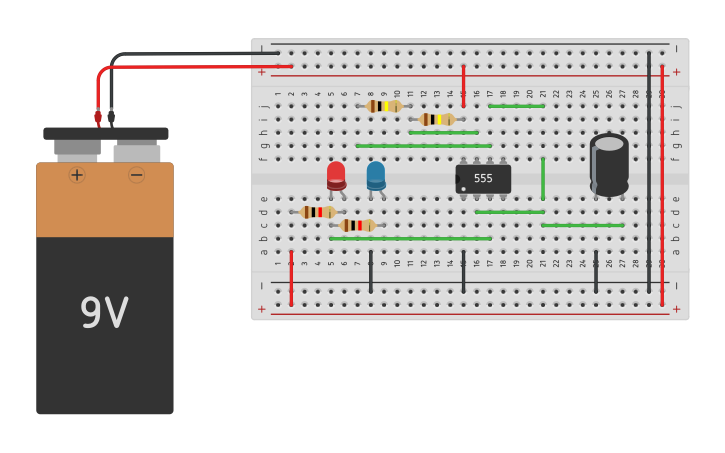 Circuit design Police Lights - Tinkercad