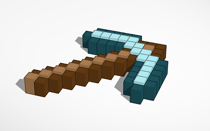 Minecraft Pickaxe Sign Build 3D design Minecraft-Pickaxe - Tinkercad