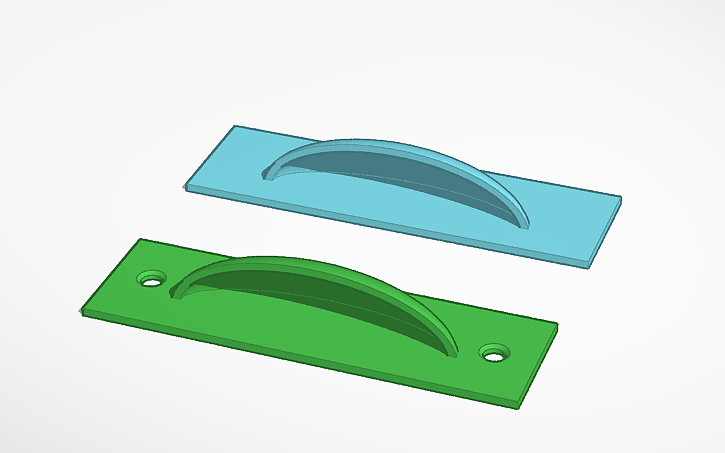 3D design Old Style Draw Handles 100 x 30mm 2 styles - Tinkercad
