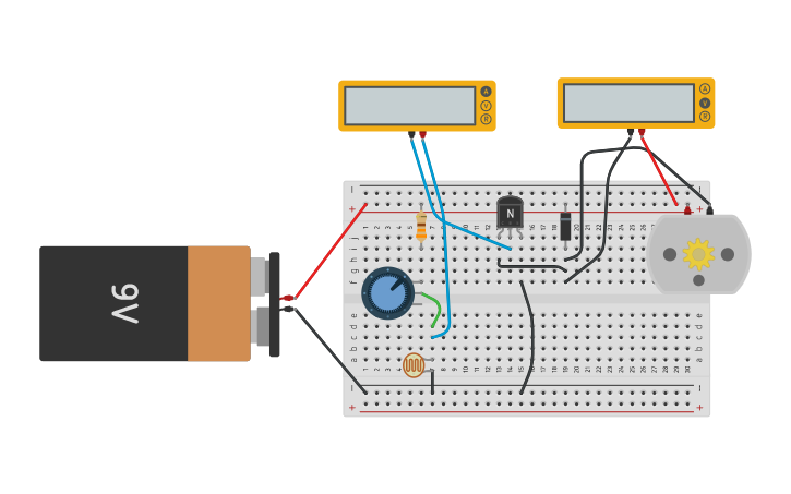 Circuit design transistor - Tinkercad