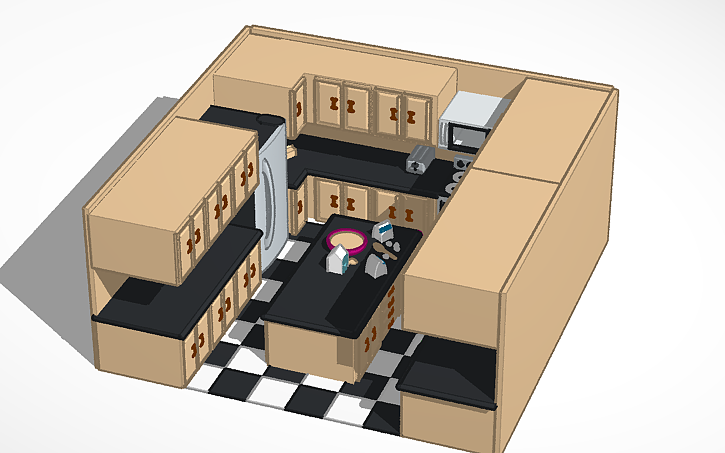 3D design Furniture Set: Kitchen - Tinkercad