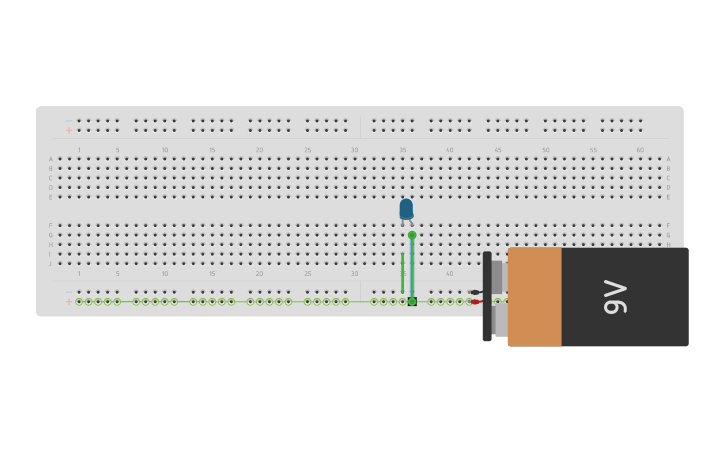 Circuit design Light LED with Battery - Tinkercad