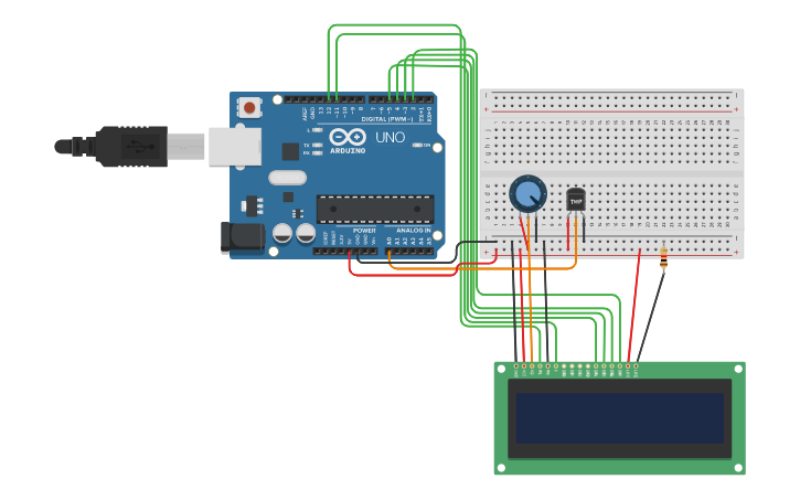 Circuit design LCD EKRAN - Tinkercad