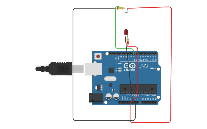 Circuit design Speed sensor - Tinkercad