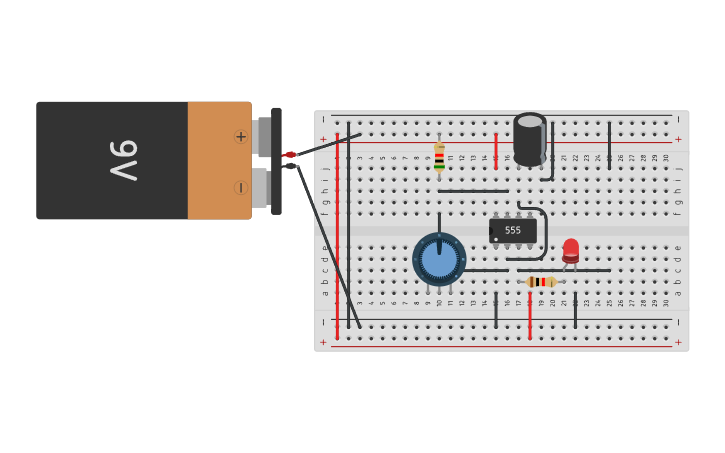 Circuit design 555 with pot - Tinkercad
