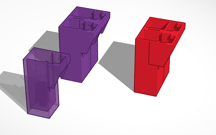3D design Optic fiber LC connector Duplex dust cap - Tinkercad