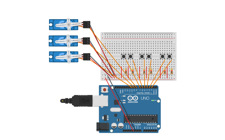 Circuit design Brazo Robótico - Tinkercad
