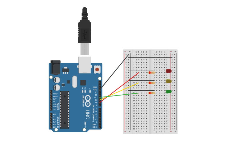 Circuit design Blinking LED - Tinkercad