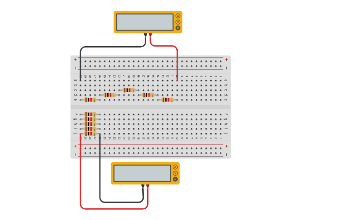 Circuit design A.4.- Resistencias Serie y Paralelo en Protoboard