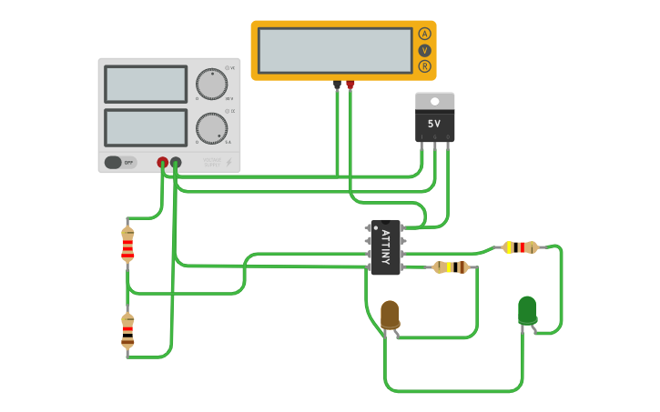 Circuit design solar charger attiny85 - Tinkercad