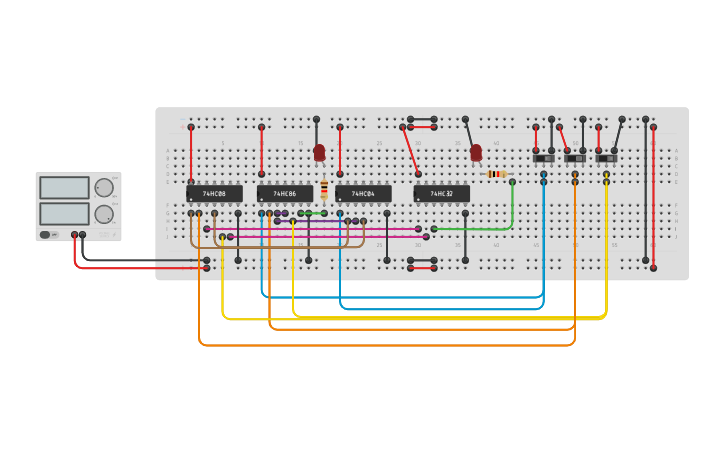 Circuit design FULL SUBTRACTOR - Tinkercad