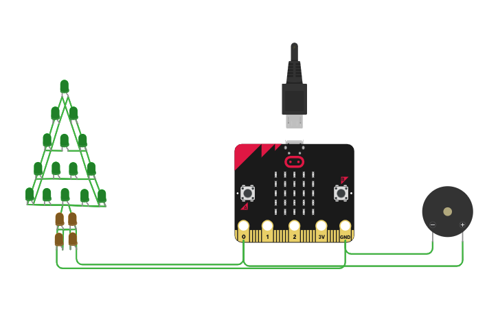 Circuit design Micro:bit Challenge - Christmas! - Tinkercad