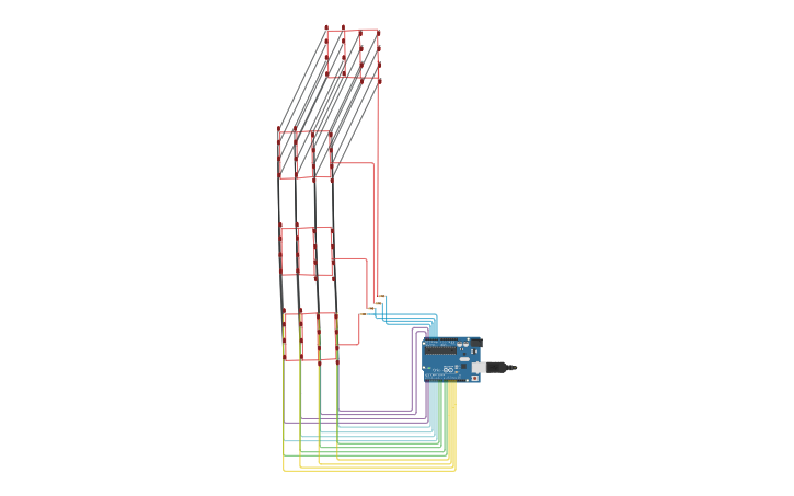 Circuit design 4x4x4 cube - Tinkercad