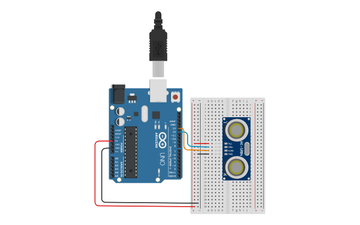 Circuit design Capstone Distance Sensor - Tinkercad