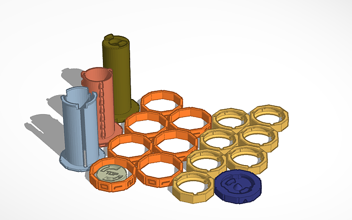 3D design 7 rotating combination lock - Tinkercad