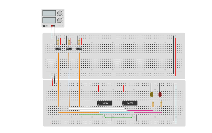 Circuit design LCD-GUROALIM-Designing a Decoder using LEDs - Tinkercad