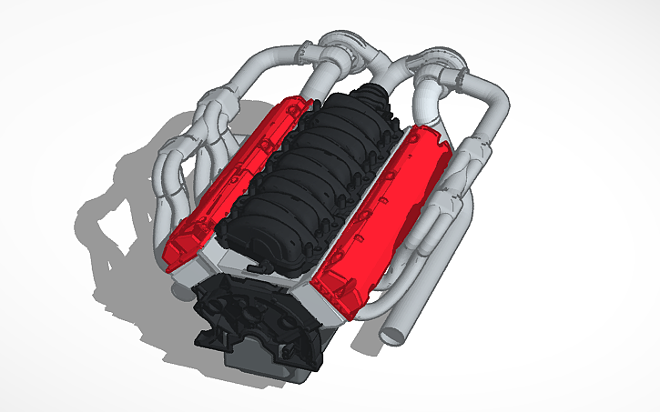 Twin Turbo V8 5.2L - Tinkercad