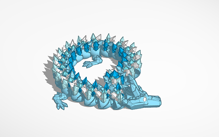 3D design Articulated Crystal Dragon (Improved) - Tinkercad