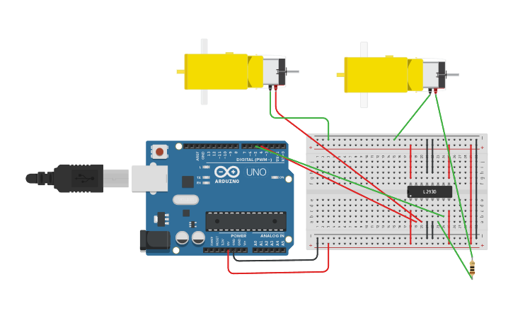 Circuit design 2 dc motor - Tinkercad
