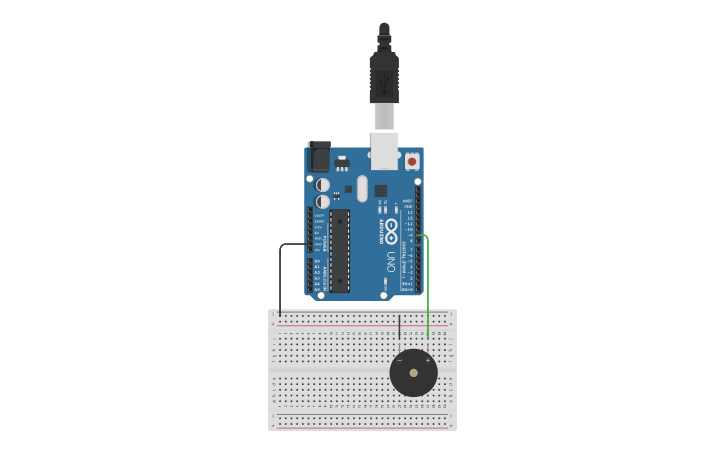 Circuit design Buzzer - Tinkercad