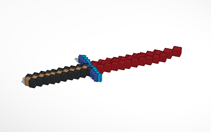 3D design MINECRAFT SWORD - Tinkercad