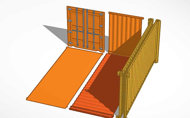 Container 2sd Design 3D design Shipping Container Individual Sides - Tinkercad