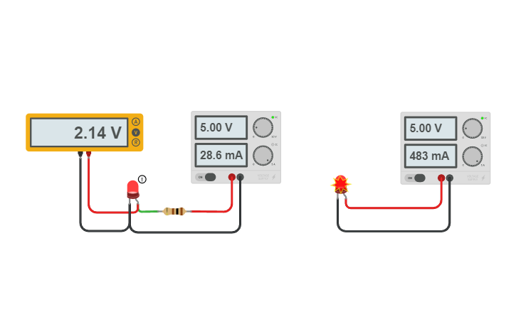 Circuit design 10. Current Limiting Resistor for LED - Tinkercad