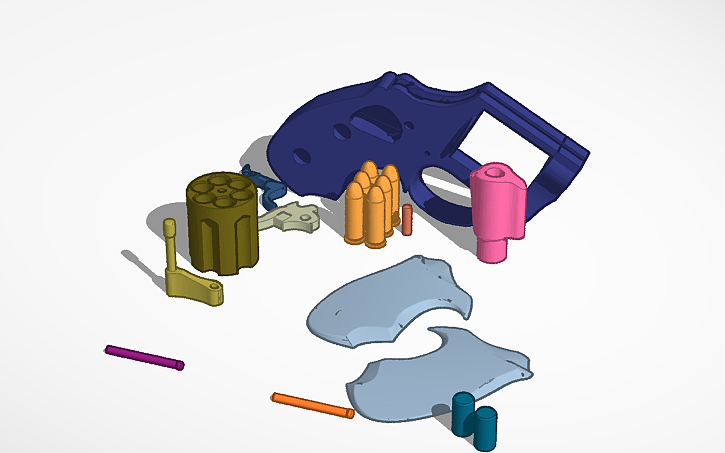 3D design revolver - Tinkercad