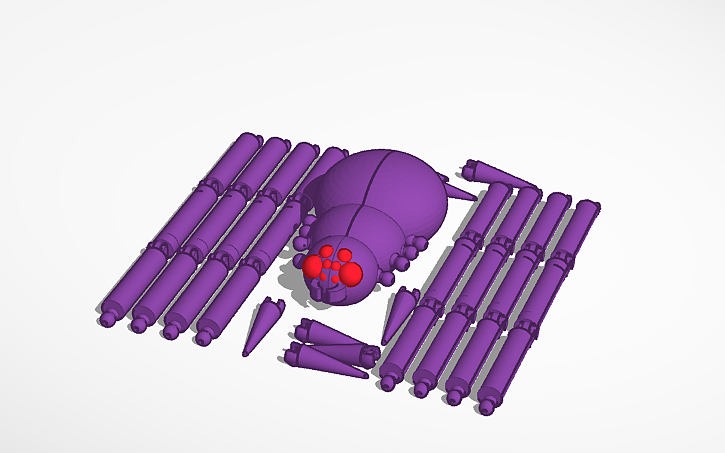 3D design articulated spider - Tinkercad