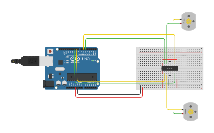 Circuit design Motor Driver - Tinkercad