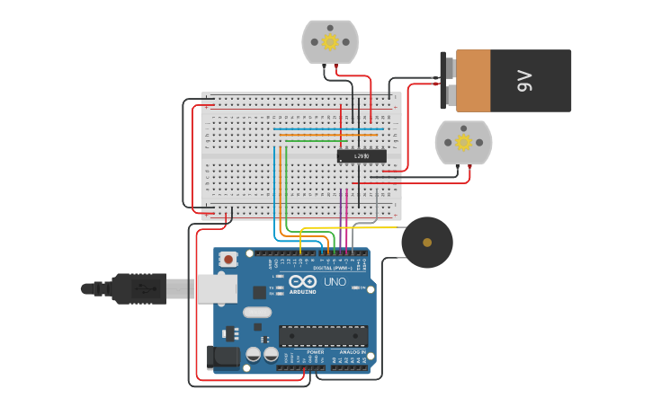 Circuit design Arduino Auto Controlled DC Motor - Tinkercad
