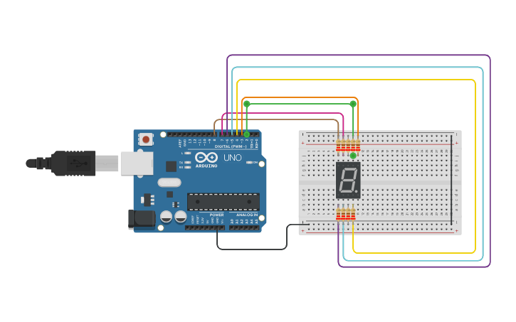 Circuit design Programa de Numeracion - Tinkercad