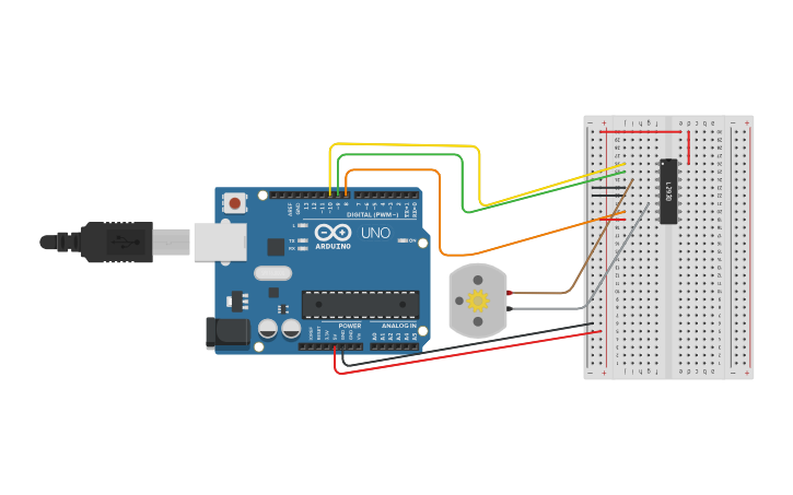 Bridge System Arduino Circuit design H-Bridge arduino demo - Tinkercad