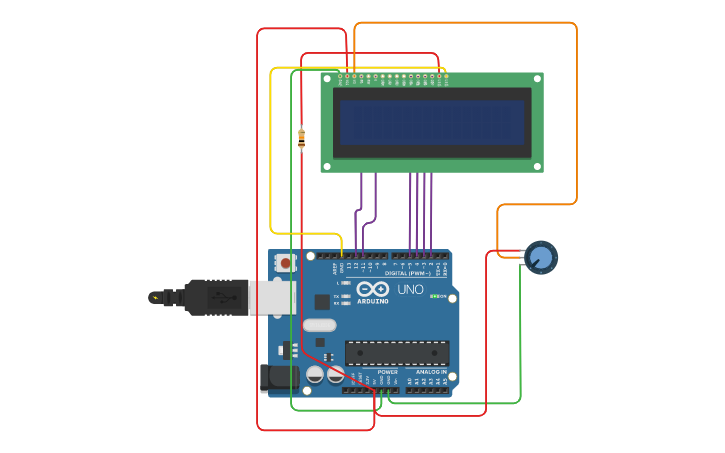 Circuit design LCD - Tinkercad