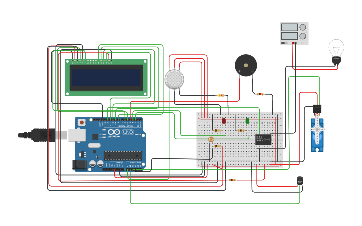 Circuit design Smoke detection System using arduino kareenaa :p - Tinkercad