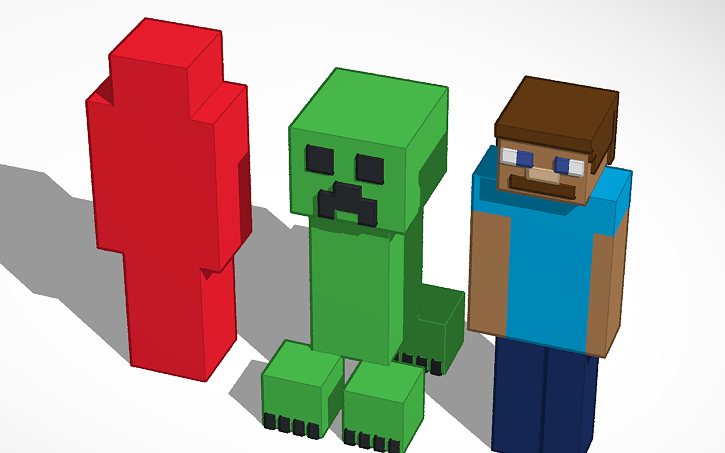 3D design Creeper and steve (minecraft) - Tinkercad