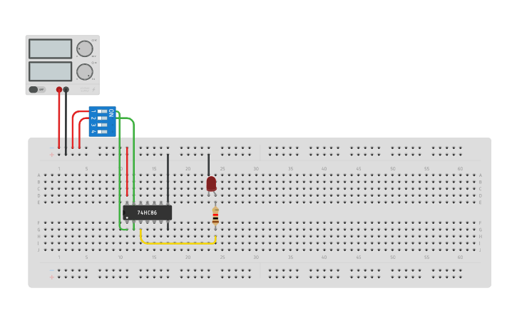 Circuit design 74LS86 - Tinkercad