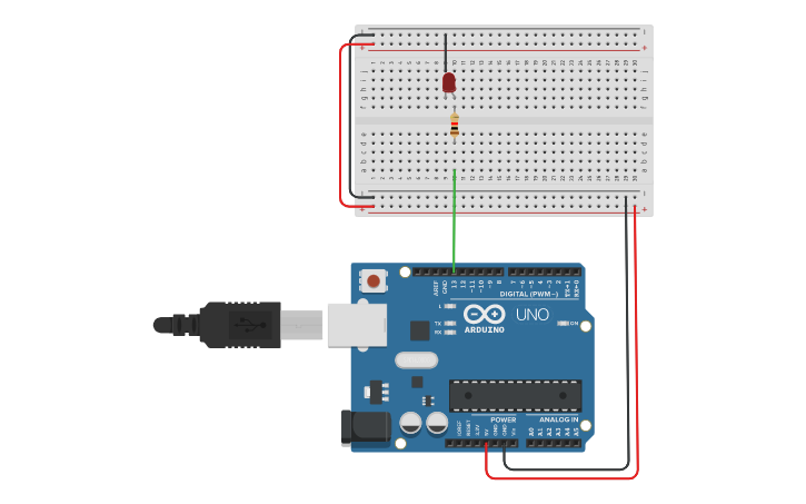 Circuit design 01-Blink External LED - Tinkercad