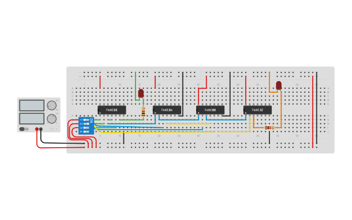 Circuit design Full Subtractor - Tinkercad